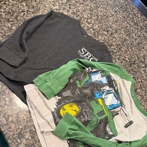 Kids Green and Gray Tractor Graphic Shirt